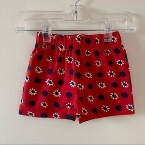 Hanna Andersson Girls Polka dot and Floral Red Shorts